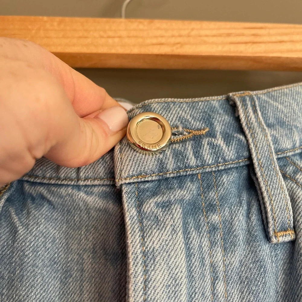 FRAME Le Italien Maxi‎ Skirt Denim Jean Skirt Size 29 Turin Wash Blue Chic Sexy